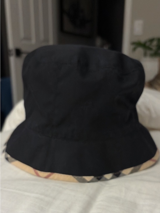 Vintage Burberry London Women\'s Black Check Lined Bucket Hat